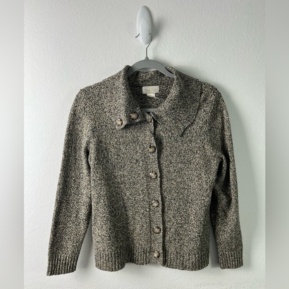 Studio Works Sweaters - Studio Works Brown Black Sweater Cardigan Top Fall Winter Office